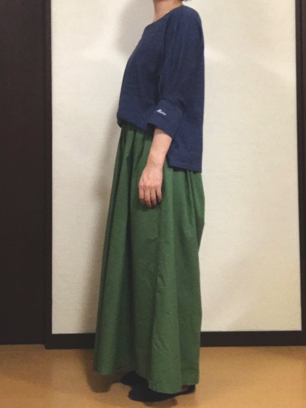 「antiquaの綿ワイドパンツ（その他パンツ、グリーン系）」を使った、kohakurinさん（レディース・155cm）の夏コーディネートの1枚目の写真