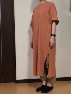 「Samansa Mos2 blue（サマンサモスモスブルー）のアイテム（ワンピース/ドレス、オレンジ系）」を使った、kohakurinさん（レディース・156cm）の夏コーディネート