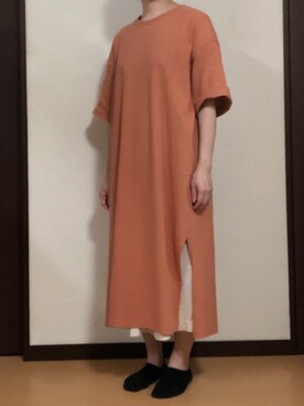 「Samansa Mos2 blue（サマンサモスモスブルー）のアイテム（ワンピース/ドレス、オレンジ系）」を使った、kohakurinさん（レディース・156cm）の夏コーディネート