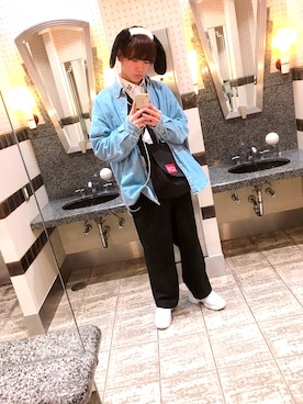 「TOMMY HILFIGER（トミーヒルフィガー）のアイテム（デニムジャケット）」を使った、UIさん（メンズ・176cm）の冬コーディネート