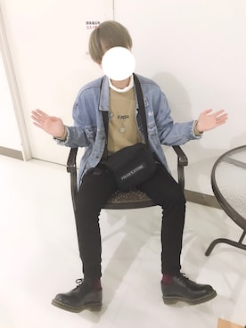 「Dr. Martens（ドクターマーチン）のDr.Martens / ドクターマーチン 1461 3EYE GIBSON SHOE 3ホール ギブソン シューズ ブーツ（ブーツ）」を使った、Raiさん（メンズ・175cm）の春コーディネート