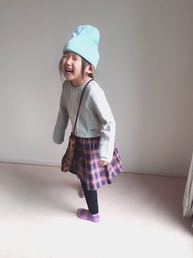 「3can4on（サンカンシオン）のアイテム（ワンピース/ドレス）」を使った、 Nanakoさん（キッズ・120cm）の冬コーディネート