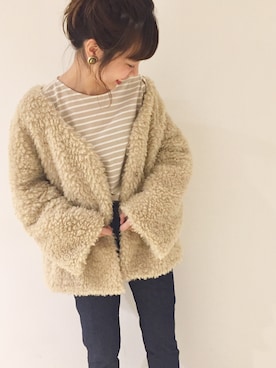 「Wrangler」｜「アイテム（その他アウター）」を使った、かとまりさん（レディース・165cm）の秋コーディネート