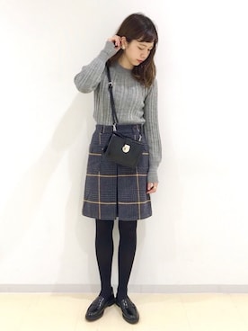 「ひざ丈スカート」｜「アイテム（ブーティ）」を使った、かとまりさん（レディース・165cm）の冬コーディネート