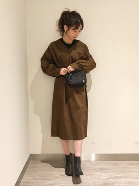 「Kastane」｜「アイテム（ブーティ）」を使った、かとまりさん（レディース・165cm）の冬コーディネート