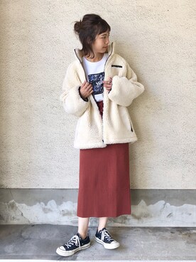 「秋のブラウンスタイル」｜「アイテム（ブルゾン）」を使った、かとまりさん（レディース・165cm）の秋コーディネート