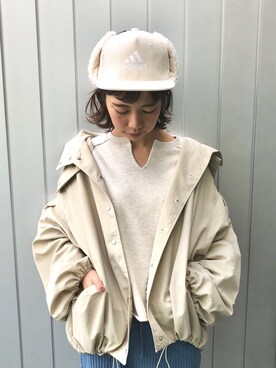 「adidas（アディダス）のアイテム（ハット）」を使った、かとまりさん（レディース・165cm）の秋コーディネート