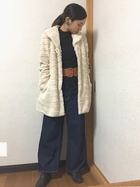 「Sariah（サリア）のアイテム」を使った、YUKAKO.❥さん（レディース・155cm）の冬コーディネート