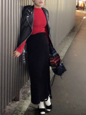 「靴下チラ見せ」｜「アイテム（その他アウター）」を使った、momogom105さん（レディース・156cm）の春コーディネート