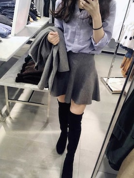 「5（ファイブ）のアイテム（スカート）」を使った、chiehyu •̀.̫•́✧さん（レディース・150cm）の春コーディネート