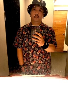 「AAPE BY A BATHING APE（エーエイプバイアベイシングエイプ）のアイテム（帽子）」を使った、吳郎さん（メンズ・168cm）の秋コーディネート