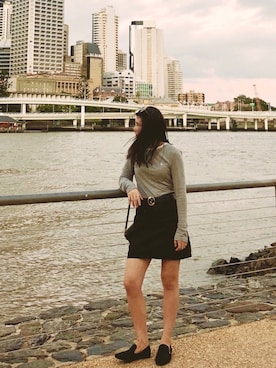 「Jack Willsのアイテム（トップス）」を使った、Desiree Chanさん（レディース・160cm）の春コーディネート