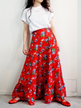 「TOGA（トーガ）のアイテム（バレエシューズ）」を使った、maikohanさん（レディース・159cm）の夏コーディネート