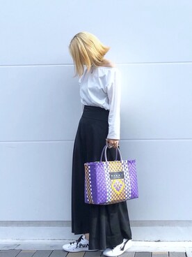 MARNIのバッグ（パープル系）を使った人気ファッションコーディネート