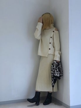 「アシメニット」｜hrk☺︎tさん（レディース・157cm）の秋コーディネート
