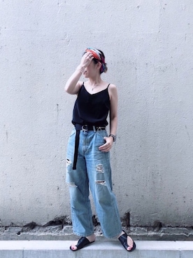 「Yves Saint Laurent（イヴサンローラン）のアイテム（財布/小物）」を使った、hrk☺︎tさん（レディース・157cm）の夏コーディネート