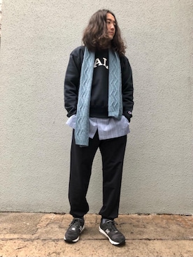 「EN ROUTE（アンルート）のアイテム（シャツ/ブラウス）」を使った、Rintaro Noguchiさん（メンズ・176cm）の秋コーディネート