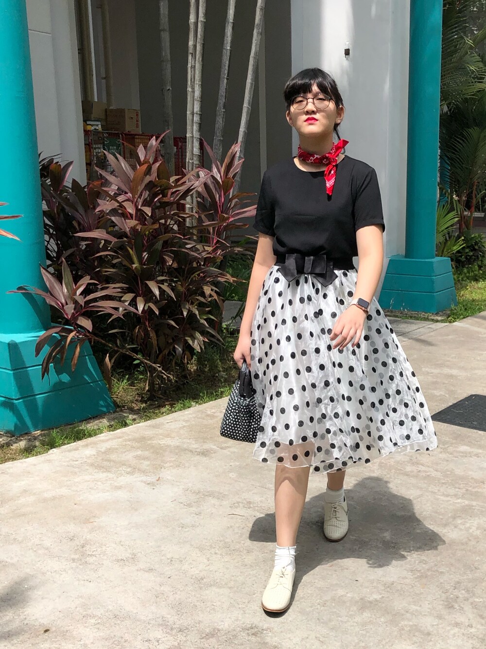 「50sfashion、50s、halloween、black and white」｜「English factoryのアイテム（その他トップス、ブラック系）」を使った、nanaさん（レディース・170cm）の秋コーディネートの1枚目の写真