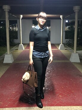 「LouisVuitton」｜「アイテム（ブーティ）」を使った、nanaさん（レディース・170cm）の冬コーディネート