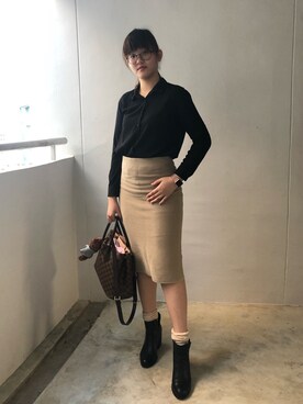 「LouisVuitton」｜「アイテム（ブーティ）」を使った、nanaさん（レディース・170cm）の春コーディネート