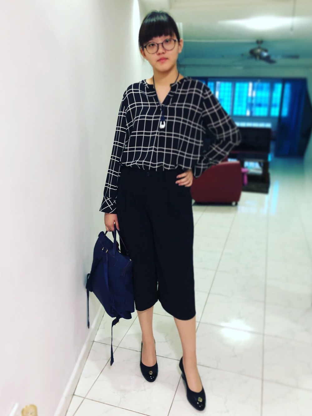 「summer、ootd、monochrome、Tory Burch」｜「Banana Republicのアイテム（その他トップス、ブラック系）」を使った、nanaさん（レディース・170cm）の春コーディネートの1枚目の写真
