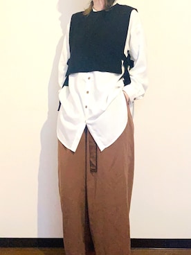 「ロングシャツコーデ」｜ヤンバルさん（レディース・165cm）の春コーディネート