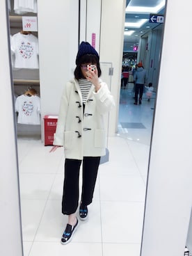 「NANO universe（ナノユニバース）のアイテム（ダッフルコート）」を使った、Y少先队员Yさん（レディース・163cm）の春コーディネート