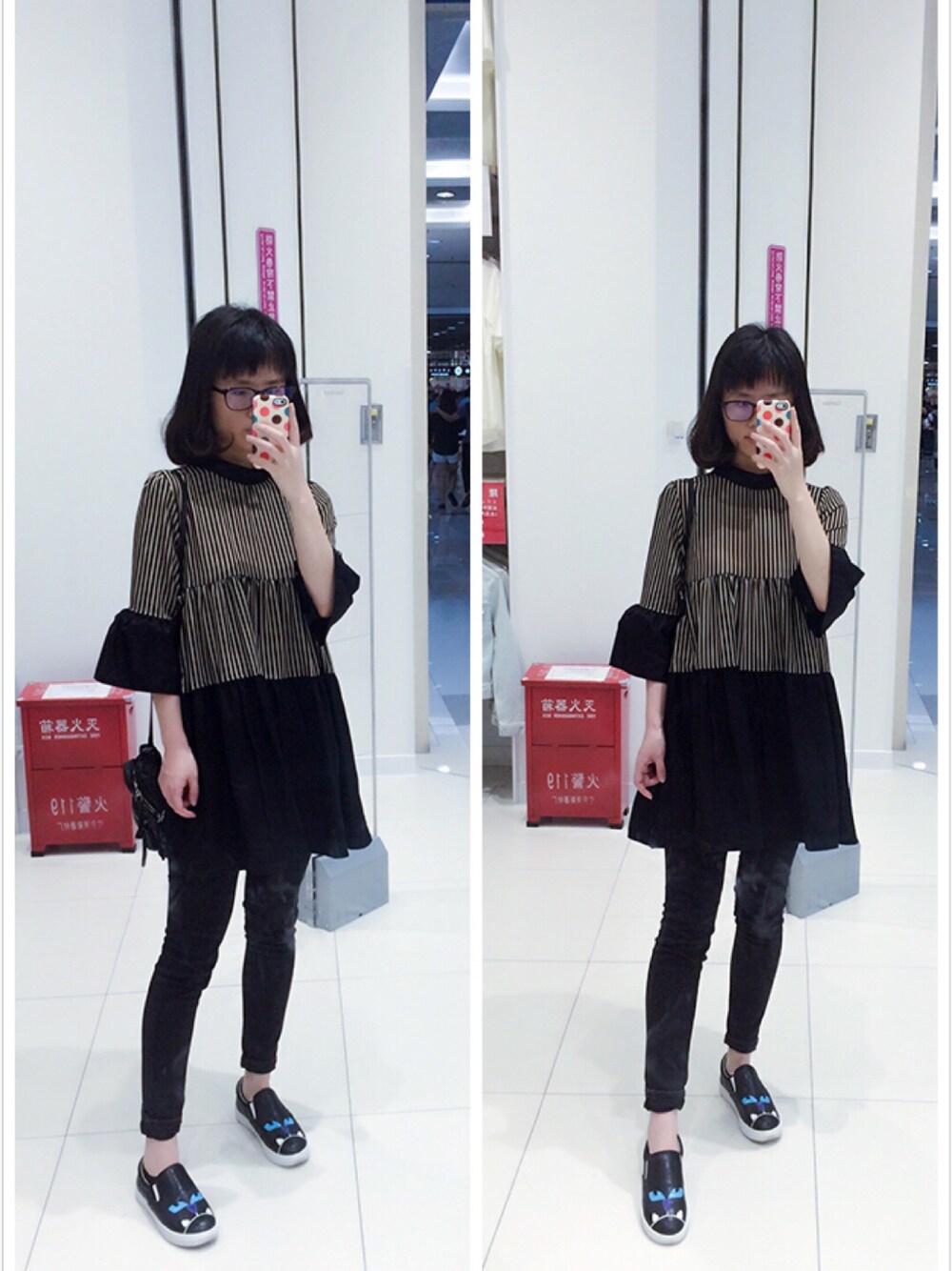「coordinate、ootd、春コーデ、日常」｜「ISNANAのアイテム（ワンピース/ドレス、ブラック系）」を使った、Y少先队员Yさん（レディース・163cm）の春コーディネートの1枚目の写真