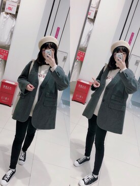 「coordinate」｜「アイテム（ノーカラージャケット）」を使った、Y少先队员Yさん（レディース・163cm）の春コーディネート