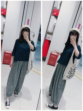 「relacher（ルラシェ）のアイテム」を使った、Y少先队员Yさん（レディース・163cm）の夏コーディネート