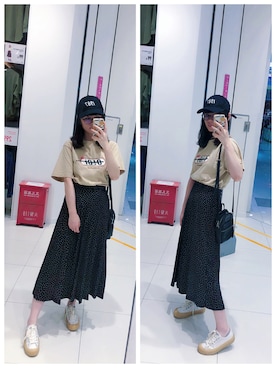 「87mm（87mm）のアイテム（キャップ）」を使った、Y少先队员Yさん（レディース・163cm）の夏コーディネート