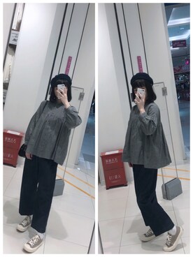 「yuni」｜「アイテム（帽子）」を使った、Y少先队员Yさん（レディース・163cm）の春コーディネート