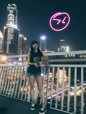 「Chongqing」｜董董素喂さん（レディース・169cm）の夏コーディネート