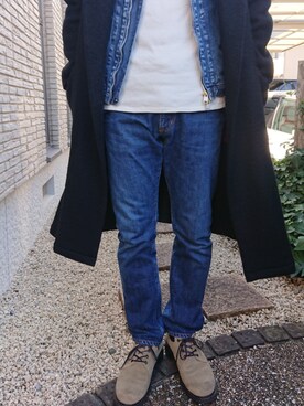「N.HOOLYWOOD（N.ハリウッド）のアイテム（ブーツ）」を使った、ういっちさん（メンズ・170cm）の冬コーディネート