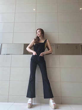 「EMODA（エモダ）のアイテム（オールインワン・サロペット）」を使った、sanaekawaiさん（レディース・163cm）の夏コーディネート