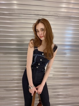 「EMODA（エモダ）のアイテム（オールインワン・サロペット）」を使った、sanaekawaiさん（レディース・163cm）の春コーディネート