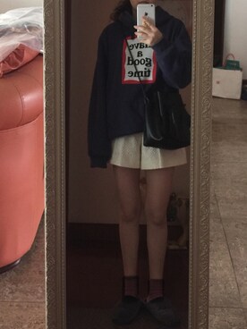 「Have a good time（ハバグッタイム）のアイテム（パーカー）」を使った、henoitさん（レディース・168cm）の秋コーディネート