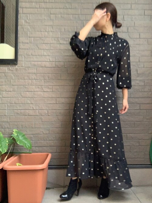 【完売品】Ameri SPARKLE DOT DRESS サイズS袖丈54cm
