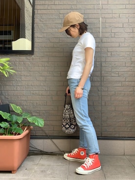 「PT（ピーティ）のアイテム（バッグ）」を使った、Rさん（レディース・153cm）の春コーディネート