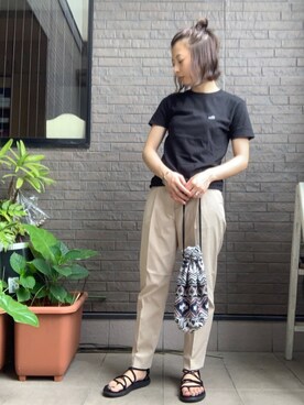 「PT（ピーティ）のアイテム（バッグ）」を使った、Rさん（レディース・153cm）の夏コーディネート