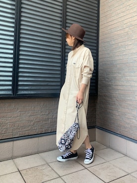 「アイテム（ハンドバッグ、ブルー系）」を使った、Rさん（レディース・153cm）の秋コーディネート