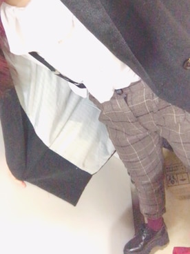 「archives（アルシーヴ）のアイテム（チェスターコート）」を使った、ぺちゃんさん（レディース・155cm）の秋コーディネート