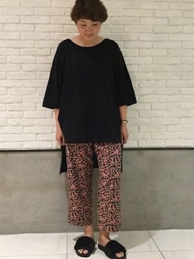 「OAK（オーク）のアイテム」を使った、JOURNAL STANDARD relume札幌店スタッフさん（レディース・166cm）の夏コーディネート