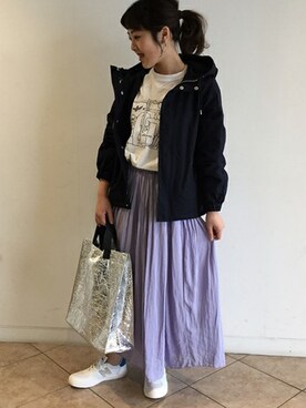 JOURNAL STANDARD relume札幌店スタッフさんの「マイクロシフォン ギャザースカート_#」を使ったコーディネート