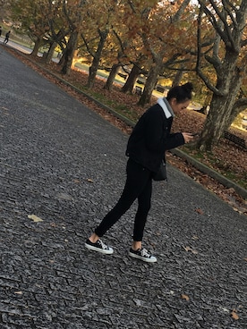 「stradivarius（ストラディバリウス）のアイテム（デニムジャケット）」を使った、Piiiさん（レディース・159cm）の冬コーディネート