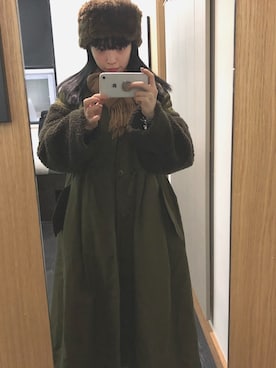 「CLANE（クラネ）のアイテム（モッズコート）」を使った、帆希さん（レディース・155cm）の春コーディネート