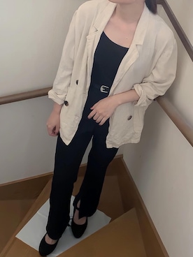 「Avail（アベイル）のアイテム（夹克/外套、ベージュ系）」を使った、N.さん（レディース・153cm）の秋コーディネート