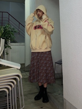 「Dr. Martens（ドクターマーチン）のDr.ﾏｰﾁﾝ　1460　8ホール（ブーツ）」を使った、cameronさん（レディース・167cm）の冬コーディネート