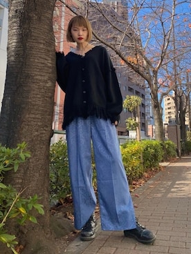 「Dr. Martens（ドクターマーチン）のDr.ﾏｰﾁﾝ　1460　8ホール（ブーツ）」を使った、cameronさん（レディース・167cm）の冬コーディネート