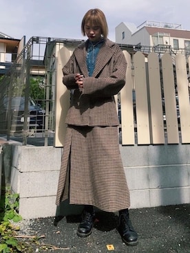 「Dr. Martens（ドクターマーチン）のDr.ﾏｰﾁﾝ　1460　8ホール（ブーツ）」を使った、cameronさん（レディース・167cm）の秋コーディネート
